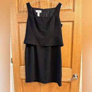 Jones New York Cocktail Dress Women’s 16 Black Rhinestone Overlay Top Evening